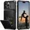 Nvollnoe Coque pour iPhone 15 Pro Max avec porte-cartes [permet de ranger 5 cartes] Étui portefeuille double couche résistant aux chocs avec fente pour cartes cachée pour iPhone 15 Pro Max (noir)