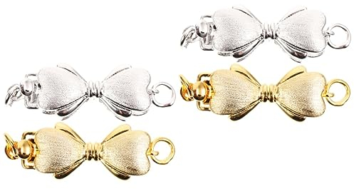 COHEALI Perlenschmuck 4 Stück Halsketten-Gliederschnalle Verziertes Zubehör Perlenkette Anhängerkupplung Verlängerungskette Verkürzer Verschluss Geschichteter Halskettenverschluss
