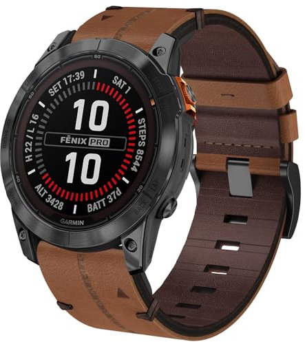Kompatibel mit Garmin Fenix 7 Armband - 22mm Quick Fit Leder Ersatzarmband für Fenix 8 47mm/7 Solar/6/5/Epix 2 47mm/Forerunner 965/955/945/935
