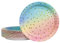 DHAIQC Lot de 50 Assiettes de fête 23 cm, Or Arc en Ciel Assiette Carton Kit Vaisselle Jetable Anniversaire pour Barbecue Anniversaire ou Fête Baby Shower Mariages (Or Arc en Ciel)