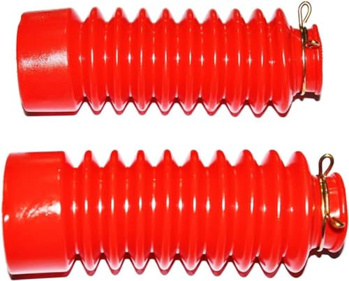 2 Red Motorcycle Front Fork Dust Covers Gaiters Boots 28mm 43mm 140mm
