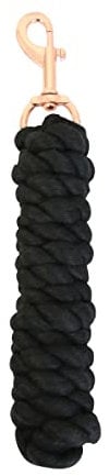 HY - Pferdeleine (2 m) (schwarz/rosegold), Schwarz / Roségold, 2 m