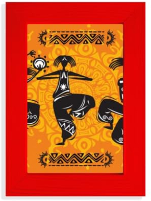Dance People Mexico Totems Mexikanische Querflöte Bild Display Kunst Rot Fotorahmen