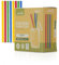 Pailles en papier, jetables, dans un carton (150, bleu, jaune, vert, rouge, 15 cm, diamètre : 8 mm)
