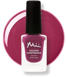 Mii Colour Confidence Quick Dry Nail Polish | Long Lasting Nail Polish & Fast Drying Nail Polish | Nail Strengthening Polish with Nourishing Formula | 14ml Nail Paint | Totally Off-Piste, Magenta Pink