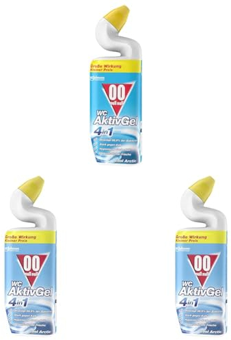 00 null null WC AktivGel 4in1 Flüssiger WC-Reiniger, Cool Arctic, 3er Pack (1x750 ml)