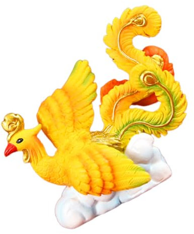 HOOTNEE Mini Phoenix Figurine Cake Decoration Resin Animal Figurine Small Animal Ornament for Birthday New Year Party Supplies Vintage Style Dessert Table