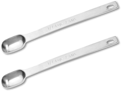 Giantree 1/2 Teelöffel Einzelmesslöffel aus Edelstahl 2,5 ml Teelöffel Rechteckige Einzelmesslöffel Rechteckige Messlöffel Mini Löffel Gewürzlöffel Mini (2.5ML)