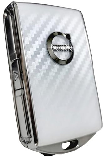CAutoschlüssel Abdeckung Fob Fall für Volvo XC40 XC60 XC90 V60 V90 S60 S90 Autoschlüssel Ersatz Shell (Carbon Fiber White)