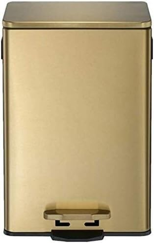 BAOLIQ Poubelle, Corbeille à Papier, Poubelle en Acier Inoxydable doré, pédale Domestique, Grande Poubelle de Cuisine(12L)