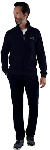 Leo Corsetteria Tuta uomo invernale felpata calda classica con zip cerniera tasche e pantaloni lunghi F.lli Campagnolo Tg.60 Blu 982 8Q77150