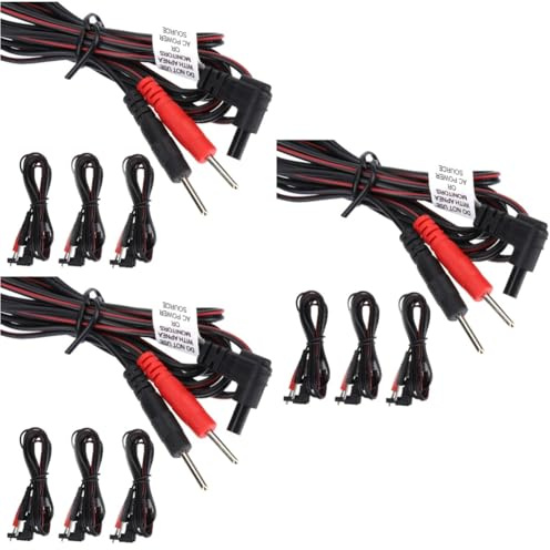 FRCOLOR 3 Sätze Elektrodenkabel Anschlusskabel Für Geräte Zuleitungsdrähte Für Maschinen Kabel Für Physiotherapiegerät 2-mm-pin-anschlüsse Ersatzkabel Kupferkabel 4 Stück * 3