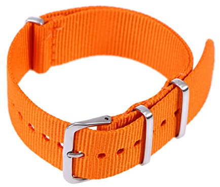 Yardenfun Nylon Uhrenarmband Geflochtenes Sport Ersatzarmband Atmungsaktiv Strap Orange Robust Kompatibel Für Herren Damen