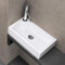 doporro Waschbecken Gäste WC Aufsatzwaschbecken Mineralguss, BTH: 46x26x11cm, Weiß Handwaschbecken für Badezimmer, Form: Eckig，Becken：Rechts colossum101