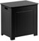 LIVHOME Wooden Laundry Bin with Lid, Free Standing Large Laundry Basket, Wooden Clothes Hamper and Organizer, Bathroom Laundry Basket for Clothes, Wooden Storage Box with Lid (Black)