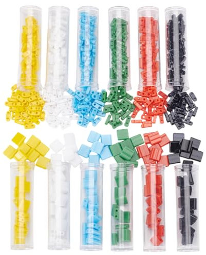 HOBBIESAY 600Pcs 2 taille 2 trous Perles Rocaille en Verre Environ 5 couleurs Perles Verre 4.5-5mm Perles D'Espacement Rectangulaires Plates Vrac pour la Fabrication Bijoux à Faire Trou:0.5-0.8mm