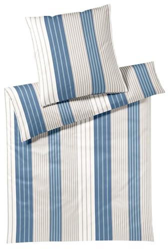 elegante Mako Jersey Bettwäsche Range dunkelblau 1 Bettbezug 135 x 200 cm + 1 Kissenbezug 80 x 80 cm