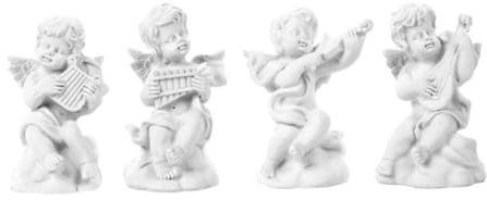 Alipis 1 Satz Amor Statue Aus Gips Würfelunterlage Büro Dekoration Auto Dekoration Home Decor Heimdekoration Vintage - Amoretten Schmücken Mini-Amor-Verzierungen Harz Weiß 4 Stück