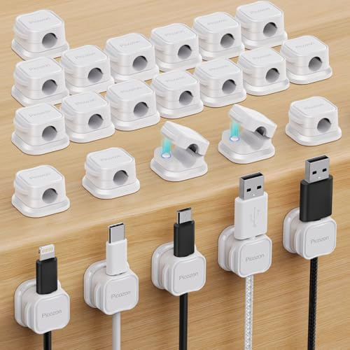 Magnetkabel Clip Organizer Kabelhalter, Picozon Klebekabel Management, Draht Telefon USB Ladegerät Kabelhalter Halter Organizer für Auto, Büro Home Desktop, Wand, Nachttisch