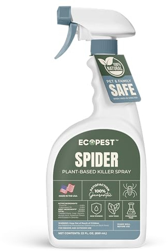 Spider Spray – Natural, Plant-Based Killer for Stink Bugs | Child & Pet Safe Solution for Indoor & Outdoor Home Treatment | Safe for Doors, Windows, Baseboards & Furniture (22 oz)