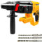 TALOEYH - Bohrhammer kompatibel mit Dewalt 18V/20V Akku, 650W Hochleistungs-Akku-Elektro-Schlagbohrmaschine mit 360° drehbarem Seitengriff, 3 Spiralbohrer (6/8/10mm)