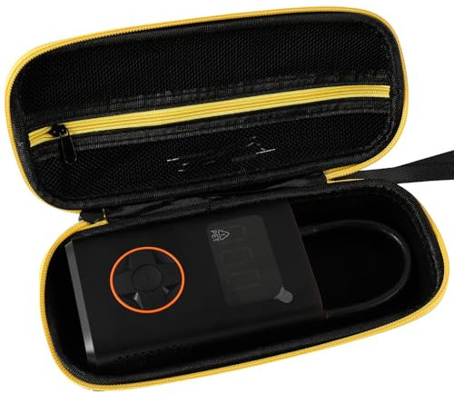 Case for Fanttik X9 Pro Portable Tire Inflator for Motorcycle, Also for Xiaomi Electric Air Compressor 2/ 1S, Inflate Bike Pump Box Hold Air Tube, Valve Adaptor, Charging Cable- Black