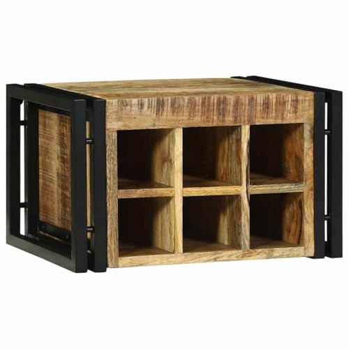 Wine Rack 46x35x27.5 cm Solid Wood Rough Mango-Furniture,Cabinets & Storage,Wine & Spirit Cabinets