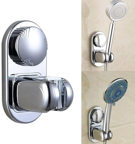 Opatiny Support de pommeau de douche réglable avec ventouse en silicone réutilisable compatible avec la plupart des douches à main
