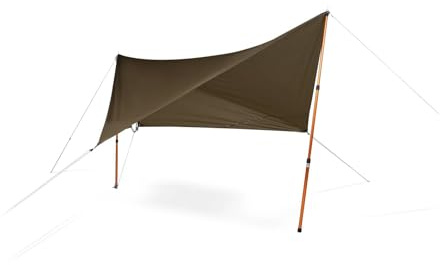 KAMPA Kite Shelter Lightweight Camping Tarp, Campervan Awning Shelter with Dual Kador Attachment, Aluminium Poles, Compact Packable Sun & Rain Shelter for Vanlife, Camping & Festivals