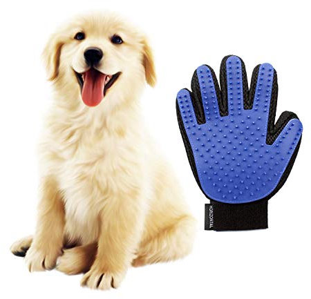 Horizontal Gant de massage/brossage pour chien/chat Idéal pour masser et retirer les poils de vos animaux de compagnie