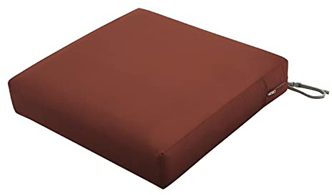 CLASSIC ACCESSORIES Ravenna Wasserabweisendes, quadratisches Sitzkissen für den Außenbereich, 63,5 x 63,5 x 12,7 cm, mit Bezug und Schaumstoff, Spice, Polster für Liegestühle