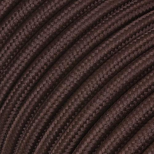 Textilkabel für Lampe, Rundkabel, zweiadrig (2x0.75mm²), Braun (Dunkelbraun) - 5 Meter