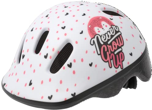 POLISPORT 8740200048 - XXS Baby Hoggy Kinderfahrradhelm verstellbar Grösse XXS (44-48 cm) mit CE-Zertifizierung für Radfahren, Skateboarden, Skaten in Farbe Weiß/Pinke Matt