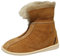 Damen & Herren Lammfell Hausschuhe Alaska Cognac Fellschuhe mit Reißverschluss 100% Merino Schaffell für Wohlgefühl - warm, atmungsaktiv Schuhgröße 43