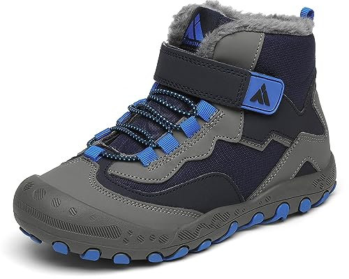 Mishansha Stivali Ragazzi Ragazze Stivaletti da Neve Caldo Impermeabile Outdoor Scarpe Bambino Casual Classico Blue, 35 EU
