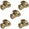 Suinga Pack 5 Té en Laiton Femelle 3/4'' | Raccord Laiton AENOR | Union Tuyaux Irrigation | Filetage Femelle 3/4'' pour Systèmes d'Irrigation, dore