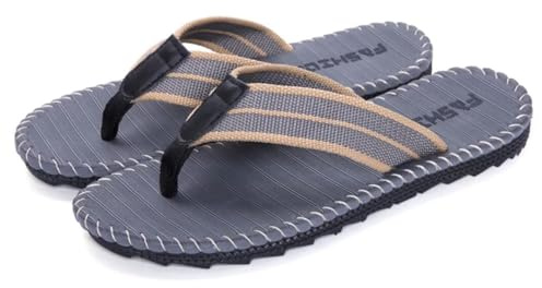 Jinsha Hommes Tongs Été Tongs pour adultes Chaussures de plage et de piscine（gray 45）