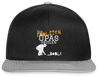 Spreadshirt Die Coolsten Opas Spielen Boule Geschenk Opi Snapback Cap, One Size, Schwarz/Grau