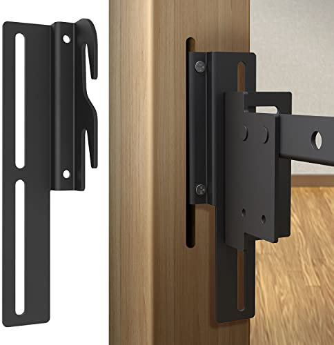 2 staffe per telaio letto # 711 per testiera o pediera, da avvitare a agganciare, adattatore per gancio per letto, set di ganci per testiera, extra resistente, nero