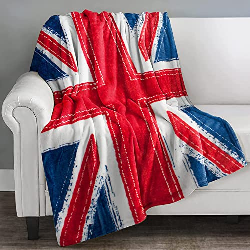 Home Republic Union Jack Reversible Checkered England Flag Bedding Duvet Cover and Pillowcase Set (Throw (127cm x 150cm))