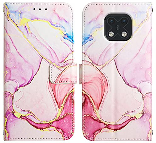 LEMAXELERS Nokia XR 20 Phone Case Nokia XR 20 Cover,Glitter Bling Marble PU Leather Flip Wallet Case Magnetic Stand Card Slot Folio Bumper Case for Nokia XR 20,YB2 Marble Rose
