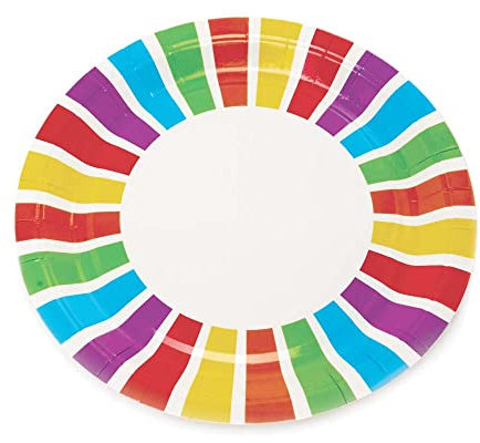 Baker Ross Assiette en Carton motif Arc en Ciel - Lot de 10, Decoration Anniversaire Enfant (FC994), Assiettes en Papier