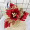 MISNODE 6 Stück künstliche Weihnachtssterne 3 Etagen 30 cm große künstliche Blumen Glitzer Weihnachtskranz Weihnachtsbaum Ornamente rot