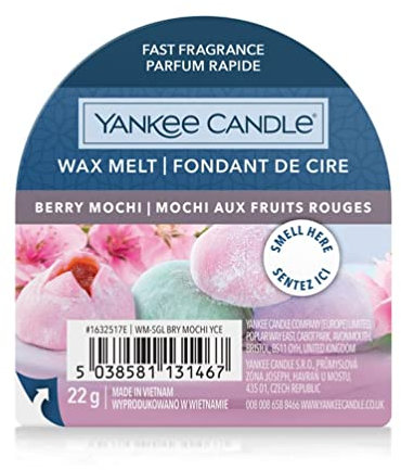 Yankee Candle Berry Mochi Wax Melt 22 g, Burns up to 8 Hours, Dimensions: 5.6 cm x 1.5 cm, 5901632517
