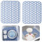 2 PCS Kitchen Sink Protector Mat, Silicone Non Slip Drainer Grid Mat Folding Heat Resistant Dish Drying Mats for Farmhouse Stainless Steel Sink (Blue)