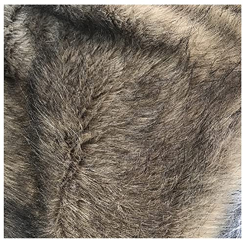 Tuccbay Kunstpelz Stoff 160x50cm Wolf Zottelig Fuzzy Langer Flor Weiß Gefärbte Graue Spitze Für DIY Craft Pad Kostüm Mode Bereich Teppiche Kamera Boden Dekoration(Color:3 Brown)