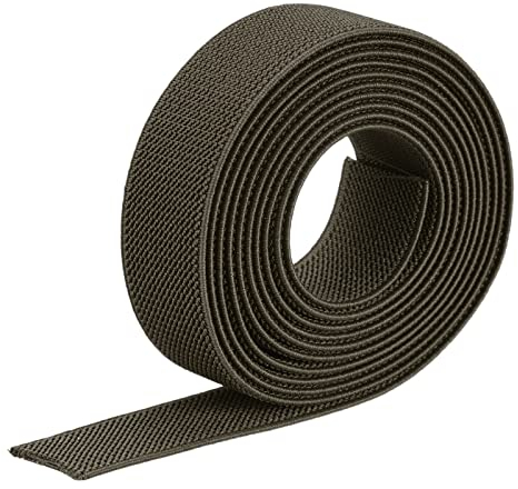 MECCANIXITY Breites Gummiband aus Twill, doppelseitig, 2,5 cm, flach, 2 Yard, gewebtes Gummiband, Strick, elastische Spule, schweres Stretchband, olivgrün zum Nähen, Bund