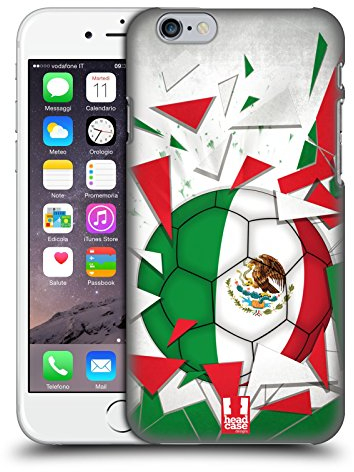 Head Case Designs Mexiko Fussball Glassplitter Harte Rueckseiten Handyhülle Hülle Huelle kompatibel mit Apple iPhone 6 / iPhone 6s