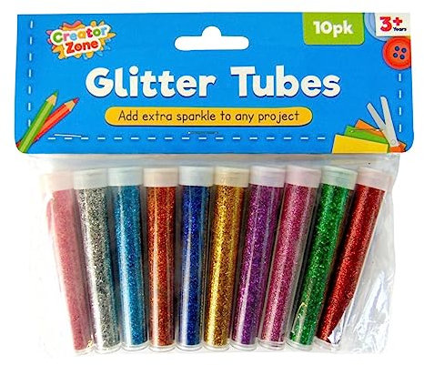 KARRMA Glitter Tubes 10pk Kids Craft Glitter Shaker for Arts and Crafts, Slime, Wax Melts, Body Makeup, Nail Arts