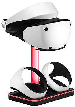 Base de Carga magnética con luz RGB para PS5 VR2 VR2 Gafas Auriculares Soporte Cargador Base (Black)